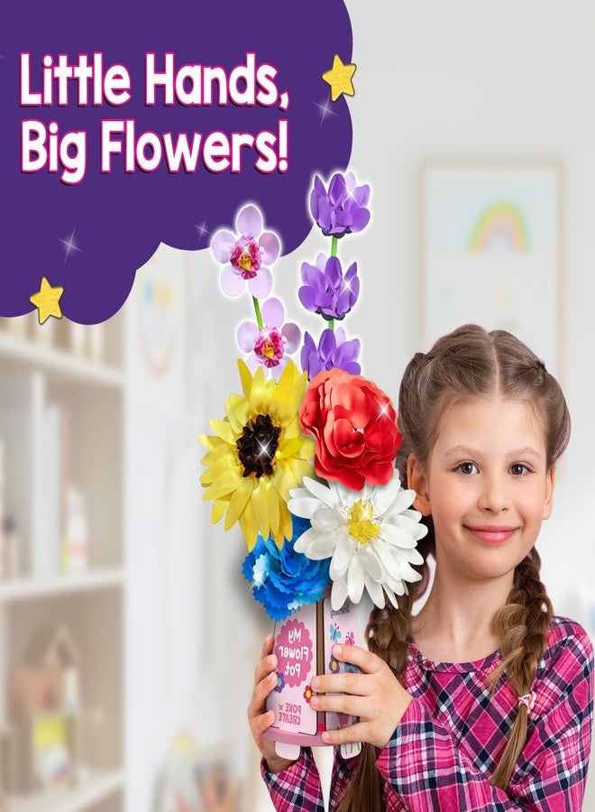 Smartivity Art & Craft Kit - Poke Art Flower Making Kit for Kids Ages 4, 5, 6, 7, 8, 9, 10 Years Old, Create 8 Beautiful Flowers with Pot, Creative Birthday Gift for Girls & Boys, DIY Fun Activity Kit - Image 2